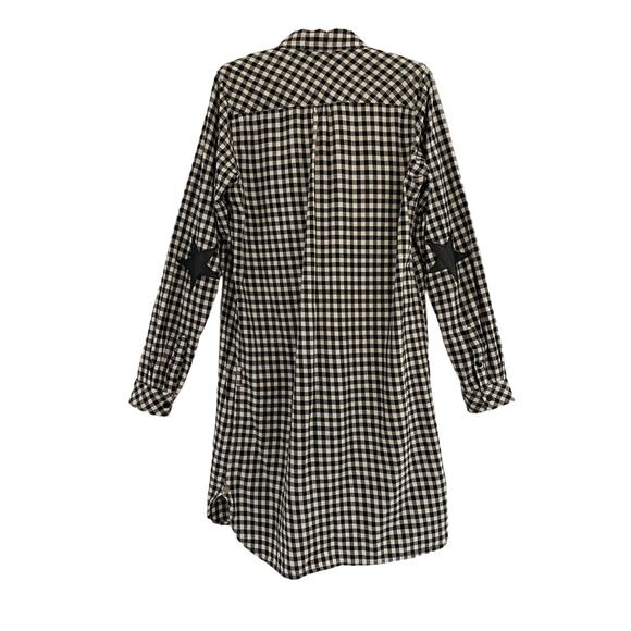 Maison Scotch Black & White Gingham Plaid Button Front Dress - Picture 3 of 12